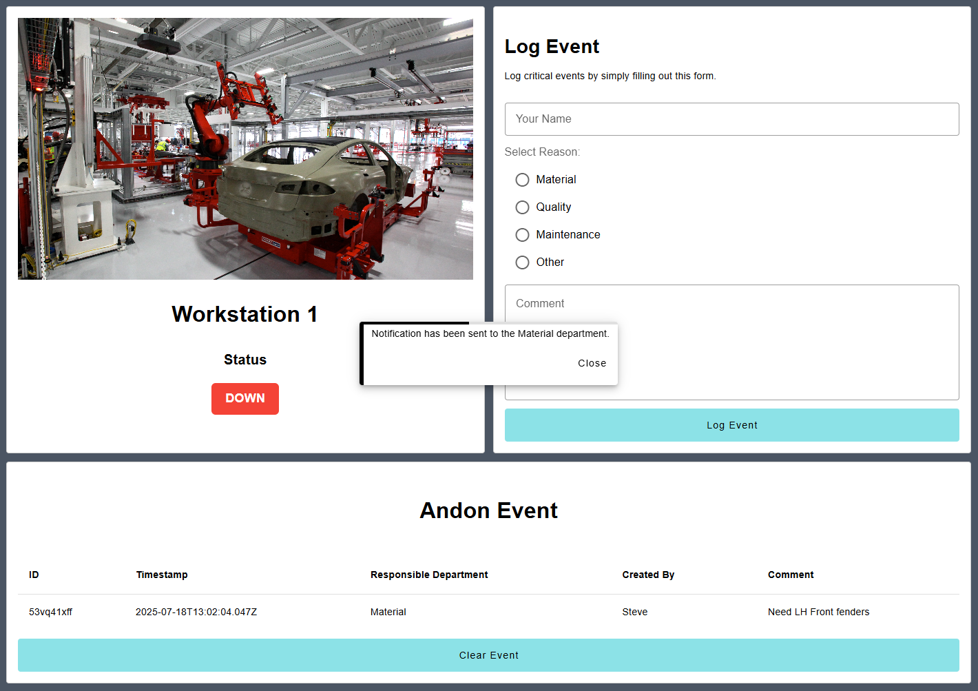 Andon screenshot